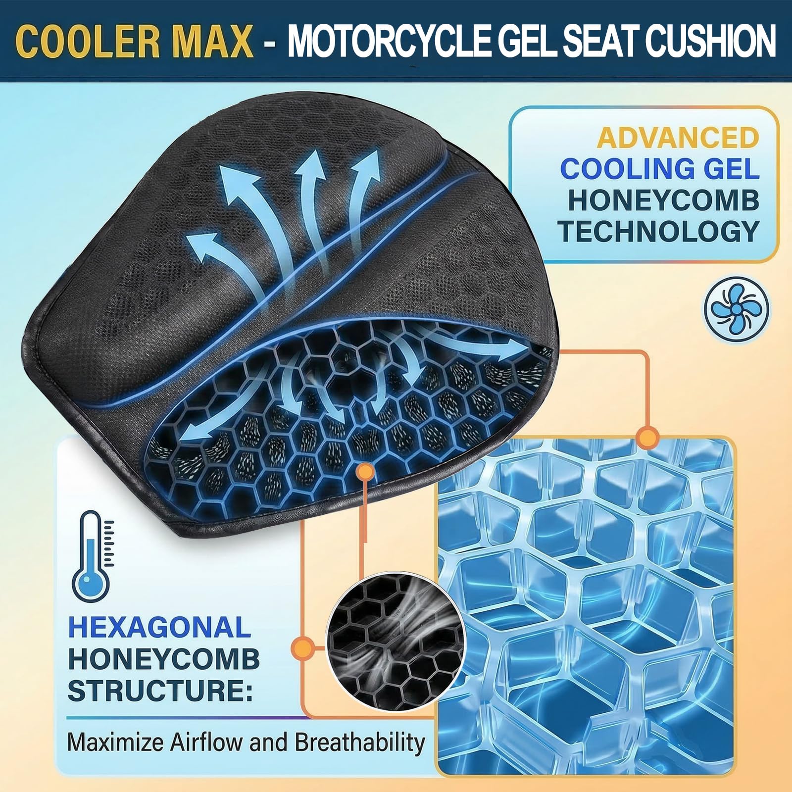 Amazon.com: RWUJILONG Motorcycle Seat Cushion 3D Honeycomb